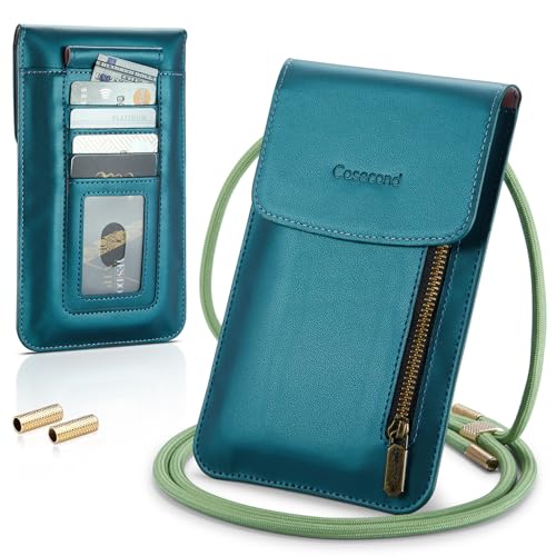Casecond Handytasche zum Umhängen mit Geldbörse Damen Herren Kleine Leder Crossbody Universal Handy Tasche Pouch Umhängetasche Handtasche mit Handykette für iPhone 15 14 13 11 Samsung Bis zu 7.5" Grün Casecond Handytasche zum Umhängen mit Geldbörse Damen Herren Kleine Leder Crossbody Universal Handy Tasche Pouch Umhängetasche Handtasche mit Handykette für iPhone 15 14 13 11 Samsung Bis zu 7.5" Grün von Casecond