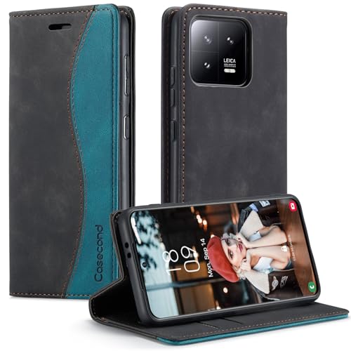 Casecond für Xiaomi 13 5G Hülle Handyhülle Leder Flip Case Magnet Magnetisch Klappbar Klapphülle Wallet Lederhülle RFID Schutzhülle Schwarz und Blaugrün Casecond für Xiaomi 13 5G Hülle Handyhülle Leder Flip Case Magnet Magnetisch Klappbar Klapphülle Wallet Lederhülle RFID Schutzhülle Schwarz und Blaugrün von Casecond