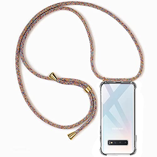 Casecool Handykette Hülle kompatibel mit Samsung Galaxy S10, Handyhülle Handy Necklace Hülle mit Band Schutzhülle Kordel zum Umhängen Transparent Weich TPU Silikon Tasche, Rainbow Casecool Handykette Hülle kompatibel mit Samsung Galaxy S10, Handyhülle Handy Necklace Hülle mit Band Schutzhülle Kordel zum Umhängen Transparent Weich TPU Silikon Tasche, Rainbow von Casecool