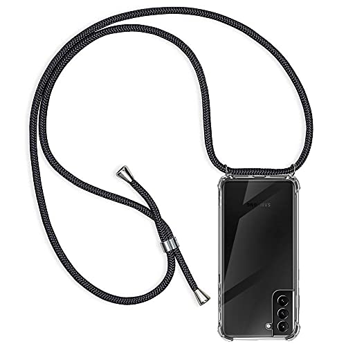 Casecool Handykette Hülle kompatibel mit Samsung Galaxy S21 Plus 5G / 4G, Handyhülle Handy Necklace Hülle mit Band Schutzhülle Kordel zum Umhängen Transparent Weich TPU Silikon Tasche, Schwarz Casecool Handykette Hülle kompatibel mit Samsung Galaxy S21 Plus 5G / 4G, Handyhülle Handy Necklace Hülle mit Band Schutzhülle Kordel zum Umhängen Transparent Weich TPU Silikon Tasche, Schwarz von Casecool