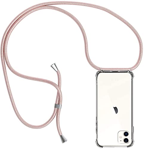 Casecool Handykette für iPhone 11 Hülle mit Band, Handyhülle Handy Necklace Hülle mit Kette Schutzhülle Kordel zum Umhängen Transparent Weich TPU Silikon Bumper, Rosé Gold Casecool Handykette für iPhone 11 Hülle mit Band, Handyhülle Handy Necklace Hülle mit Kette Schutzhülle Kordel zum Umhängen Transparent Weich TPU Silikon Bumper, Rosé Gold von Casecool