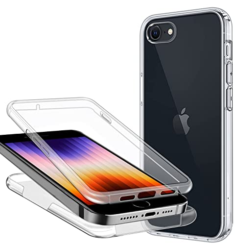 Casecool Schutzhülle für iPhone SE 2020/2022/iPhone 7/iPhone 8 360 Grad Schutz, transparent, weich, dünn, Schutzhülle aus TPU-Silikon, vorne und PC, Kratzfest, stoßfest von Casecool