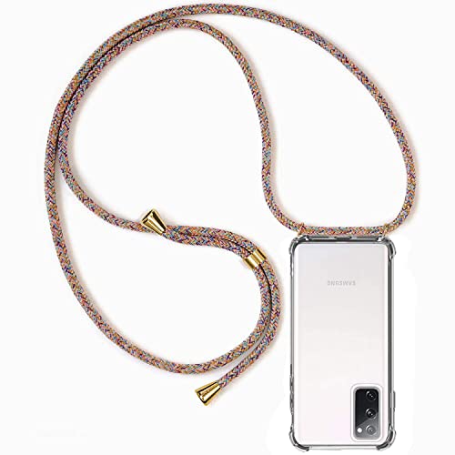 Handykette Hülle kompatibel mit Samsung Galaxy S20 FE 4G / 5G / S20 Lite, Handyhülle Handy Necklace Hülle mit Band Schutzhülle Kordel zum Umhängen Transparent Weich TPU Silikon Tasche, Rainbow Handykette Hülle kompatibel mit Samsung Galaxy S20 FE 4G / 5G / S20 Lite, Handyhülle Handy Necklace Hülle mit Band Schutzhülle Kordel zum Umhängen Transparent Weich TPU Silikon Tasche, Rainbow von Casecool