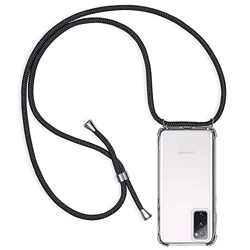 Handykette Hülle kompatibel mit Samsung Galaxy S20 FE 4G / S20 FE 5G / S20 Lite, Handyhülle Handy Necklace Hülle mit Band Schutzhülle Kordel zum Umhängen Transparent Weich TPU Silikon Tasche, Schwarz Handykette Hülle kompatibel mit Samsung Galaxy S20 FE 4G / S20 FE 5G / S20 Lite, Handyhülle Handy Necklace Hülle mit Band Schutzhülle Kordel zum Umhängen Transparent Weich TPU Silikon Tasche, Schwarz von Casecool