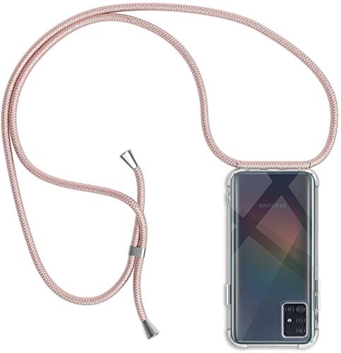 Handykette kompatibel mit Samsung Galaxy A51, Handyhülle Smartphone Necklace Hülle mit Band Schutzhülle Kordel zum Umhängen Transparent Weich TPU Silikon Tasche, Rosé Gold Handykette kompatibel mit Samsung Galaxy A51, Handyhülle Smartphone Necklace Hülle mit Band Schutzhülle Kordel zum Umhängen Transparent Weich TPU Silikon Tasche, Rosé Gold von Casecool