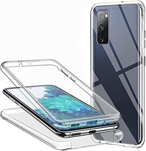 Hülle für Samsung Galaxy S20 FE Handyhülle 360 Grad, Transparent Full Schutz Kratzfest Dünn Durchsichtige Case Silikon Schutzhülle, Hart PC Zurück + Weich TPU Vorderseite - 6.5 Zoll von Casecool