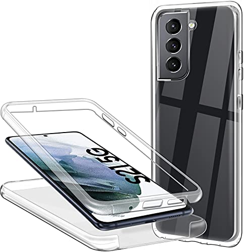 Hülle für Samsung Galaxy S21 5G/4G Handyhülle 360 Grad, Transparent Full Schutz Kratzfest Dünn Durchsichtige Case Silikon Schutzhülle, Hart PC Zurück + Weich TPU Vorderseite Hülle für Samsung Galaxy S21 5G/4G Handyhülle 360 Grad, Transparent Full Schutz Kratzfest Dünn Durchsichtige Case Silikon Schutzhülle, Hart PC Zurück + Weich TPU Vorderseite von Casecool