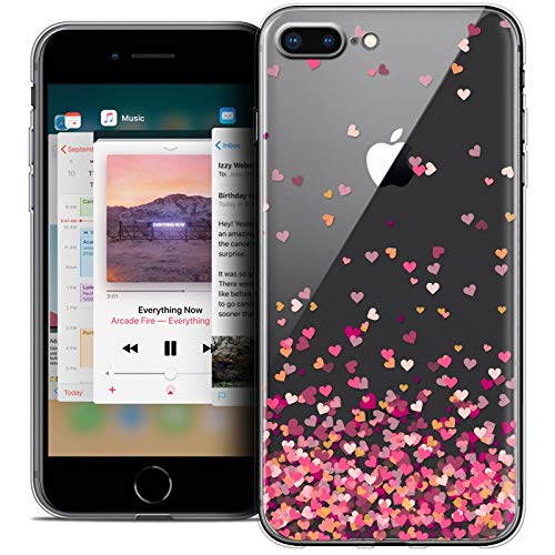 Caseink - Hülle Schutzhülle Case Für Apple iPhone 8 Plus (5.5) [Crystal Schutzhülle Case Gel HD Kollektion Sweetie Design Heart Flakes - Flexibel - Ultra dünn - Gedruckt in Frankreich] von Caseink