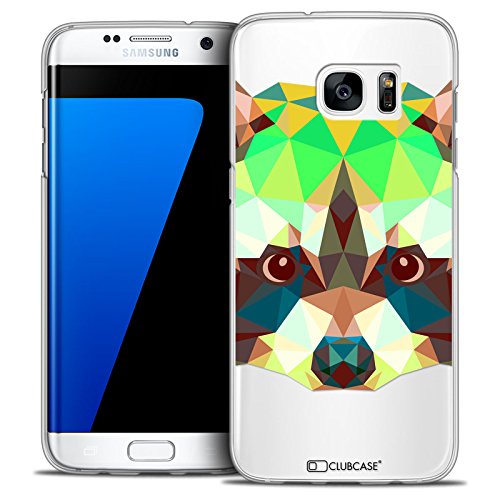 Caseink - Hülle Schutzhülle Case Galaxy S7 Edge [Crystal HD Polygon Series Animal - Rigide - Ultra dünn - Gedruckt in Frankreich] - Raton Laveur von Caseink
