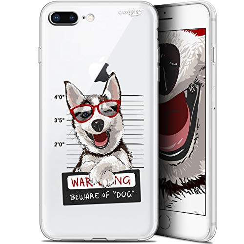 Caseink Hülle für Apple iPhone 7/8 Plus (4.7) Schutzhülle Case Gel HD Flexibel - Anti-Schock - Gedruckt in Frankreich Beware The Husky Dog von Caseink