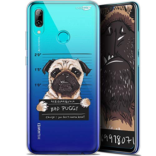 Caseink Hülle für Huawei P Smart 2019 (6.21) Crystal Schutzhülle Case Gel HD Flexibel - Anti-Schock - Gedruckt in Frankreich Beware The Puggy Dog von Caseink