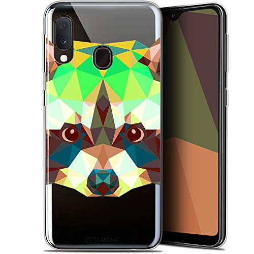 Caseink Hülle für Samsung Galaxy A20E (5.8) [Schutzhülle Case Gel HD Kollektion Polygon Animals Design Raton Laveur - Flexibel - Ultra dünn - Gedruckt in Frankreich] von Caseink