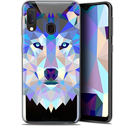 Caseink Hülle für Samsung Galaxy A20E (5.8) [Schutzhülle Case Gel HD Polygon Series Animal - Flexibel - Ultra dünn - Gedruckt in Frankreich] Loup von Caseink