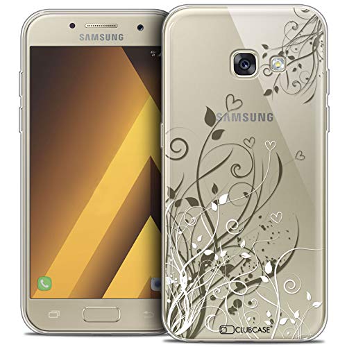 Caseink Hülle für Samsung Galaxy A7 2017 A700 (5.7) Schutzhülle Case [Crystal Gel Motif HD Kollektion Love Saint Valentin Design Hearts Flowers - Flexibel - Ultra dünn - Gedruckt in Frankreich] von Caseink