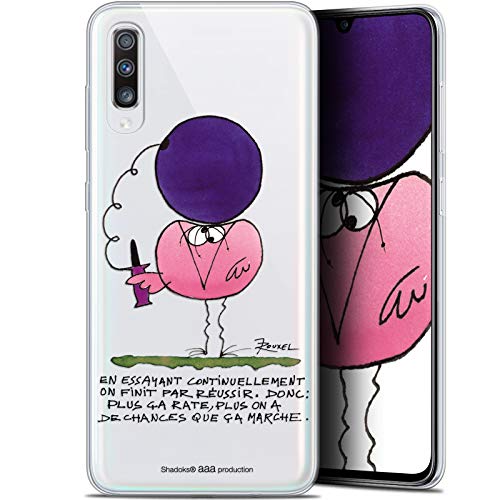 Caseink Hülle für Samsung Galaxy A70 (6.7) [Licence Officielle Collector Les Shadoks® Design En Essayant - Flexibel - Ultra dünn - Gedruckt in Frankreich] von Caseink