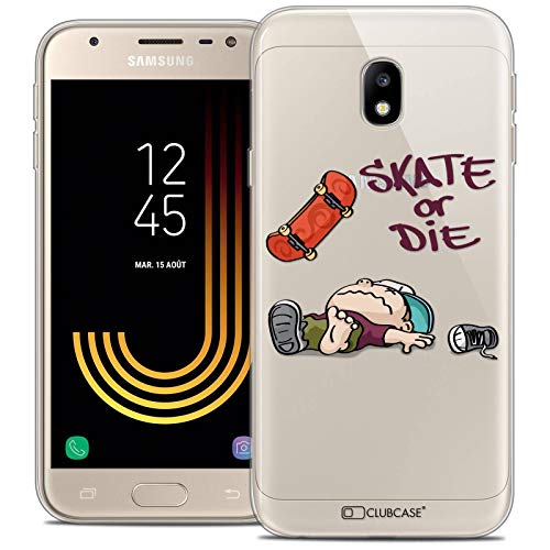 Caseink Hülle für Samsung Galaxy J3 2017 J320 (5) Schutzhülle Case [Crystal Gel Motif HD Kollektion BD 2K16 Design Skate Or Die - Flexibel - Ultra dünn - Gedruckt in Frankreich] von Caseink