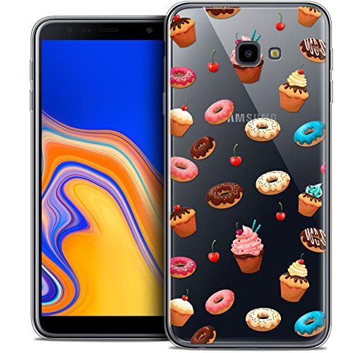 Caseink Hülle für Samsung Galaxy J4 Plus J4+ (6) Schutzhülle Case [Crystal Schutzhülle Case Gel HD Kollektion Foodie Design Donuts - Flexibel - Ultra dünn - Gedruckt in Frankreich] von Caseink