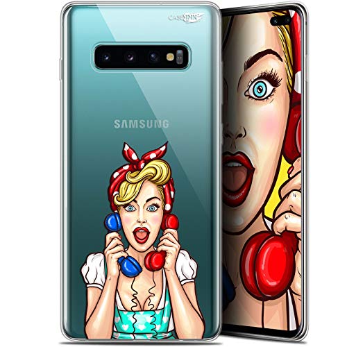 Caseink Hülle für Samsung Galaxy S10+ (6.4) Schutzhülle Case Gel HD Flexibel - Anti-Schock - Gedruckt in Frankreich Calling Girl von Caseink