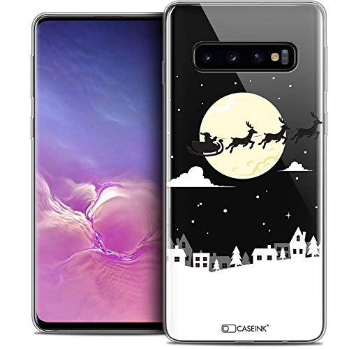 Caseink Hülle für Samsung Galaxy S10 (6.1) Schutzhülle Case [Crystal Gel Motif HD Kollektion Weihnachten 2017 Design Flying Stanta - Flexibel - Ultra dünn - Gedruckt in Frankreich] von Caseink