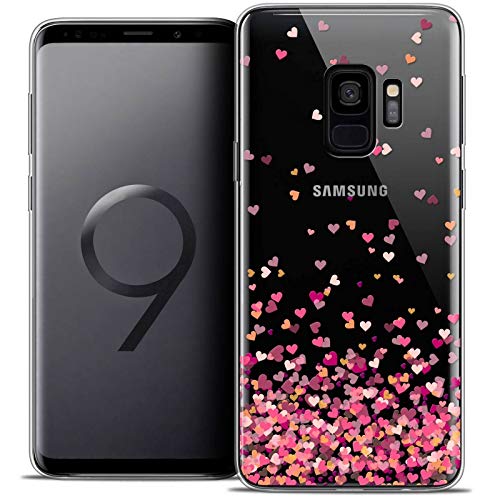 Caseink Hülle für Samsung Galaxy S9 (5.8) Schutzhülle Case [Crystal Schutzhülle Case Gel HD Kollektion Sweetie Design Heart Flakes - Flexibel - Ultra dünn - Gedruckt in Frankreich] von Caseink