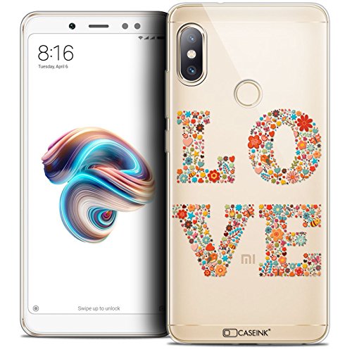 Caseink Hülle für Xiaomi Redmi Note 5 (5.99) Schutzhülle Case [Crystal Schutzhülle Case Gel HD Kollektion Summer Design Love Flowers - Flexibel - Ultra dünn - Gedruckt in Frankreich] von Caseink