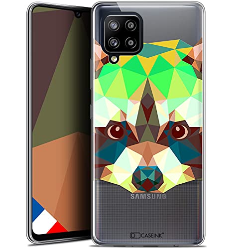 Caseink Schutzhülle für Samsung Galaxy A42 5G (6,6) [Gel HD Bedruckt in Frankreich, Kollektion Polygon Animals Design Waschbär – weich, ultradünn von Caseink