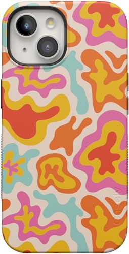 Casely Entworfen für iPhone 15 Hülle | Tropische Farbspritzer | Abstrakte Retro Girly Bold Hülle | kompatibel mit MagSafe von Casely