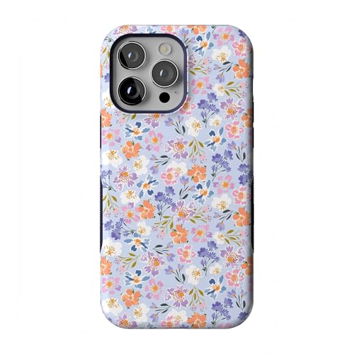 Casely Schutzhülle für iPhone 14 Pro, Mohnwiesen, Pastellblumen, auffälliges Schutzdesign, kompatibel mit MagSafe von Casely