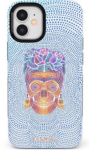 Casely iPhone 12 Mini Handyhülle | Kompatibel mit MagSafe | Vida y Muerte | Frida Kahlo Dotted Skull Case von Casely