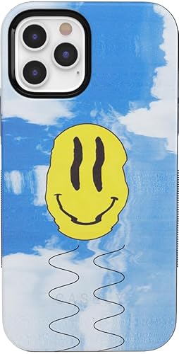 Casely iPhone 12 Pro Max Handyhülle | Kompatibel mit MagSafe | On Cloud Nine | Glitch Smiley Face Case von Casely
