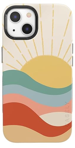 Casely iPhone 14 Hülle | Here Comes The Sun | Cute Colorblock Sunset | Compatible with MagSafe von Casely