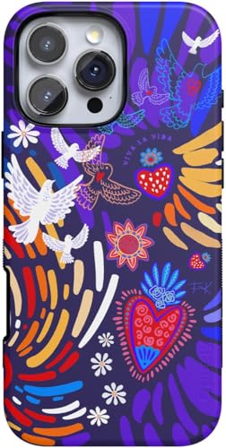 Casely iPhone 16 Pro Hülle | Viva La Vida | Frida Kahlo Collage | Kompatibel mit MagSafe | Mutiges Schutzdesign von Casely