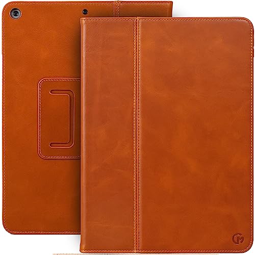 Casemade Schutzhülle aus echtem Leder, kompatibel mit iPad Pro 10,5 Zoll / Air 3. Generation (2019), Vollnarbenleder, automatische Sleep/Wake-Funktion, doppelte Standposition (Tan) von Casemade