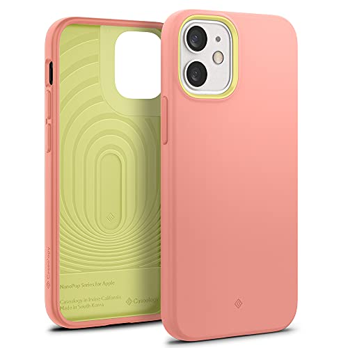 Caseology Nano Pop Hülle Kompatibel mit iPhone 12 Mini - Peach Pink von Caseology
