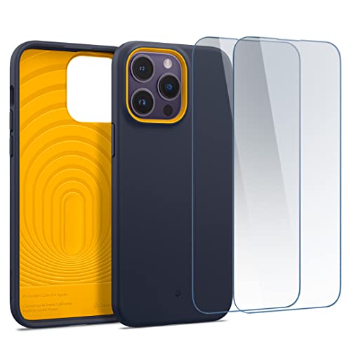 Caseology Nano Pop Hülle Kompatibel mit iPhone 14 Pro Hülle mit 2 Schutzfolie - Blueberry Navy von Caseology