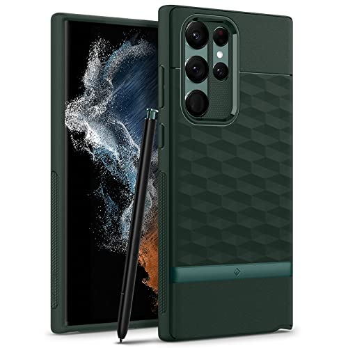 Caseology Parallax Hülle Kompatibel mit Samsung Galaxy S22 Ultra 5G - Midnight Green von Caseology