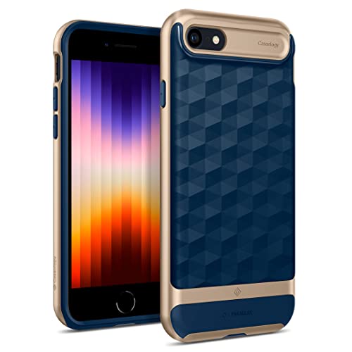 Caseology Parallax Hülle Kompatibel mit iPhone SE 2022 5G Kompatibel mit iPhone SE 2020 und iPhone 7 und iPhone 8 - Navy Blue von Caseology
