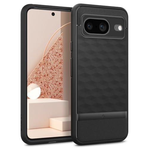 Caseology Parallax für Google Pixel 8 Hülle, [3D Hexa-Würfel Design], Militärstandard Fallschutz Handyhülle für Google Pixel 8 - Matt Schwarz von Caseology