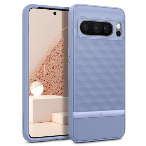 Caseology Parallax für Google Pixel 8 Pro Hülle, [3D Hexa-Würfel Design], Militärstandard Fallschutz Handyhülle für Google Pixel 8 Pro - Buchtblau von Caseology