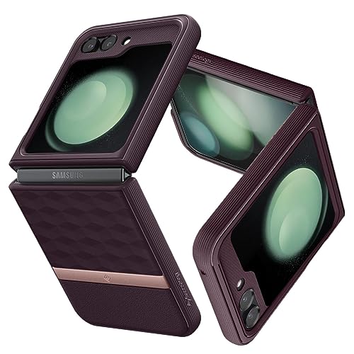 Caseology Parallax für Samsung Galaxy Z Flip 5 Hülle [Air SpaceTechnologie Schutz] TPU + PC Doppelter Schutz Handyhülle für Samsung Z Flip 5 5G - Burgundy von Caseology