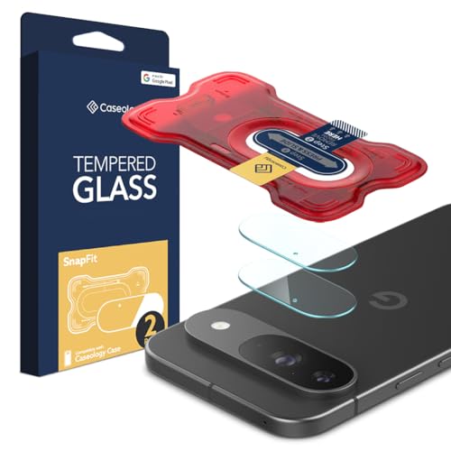 Caseology Snap Fit für Google Pixel 9 Kameraschutz Kamera Schutzfolie [gehärtetes Glas mit Installationsset] [kratzfest] Kameraschutz Glas für Google Pixel 9 – 2 Pack von Caseology