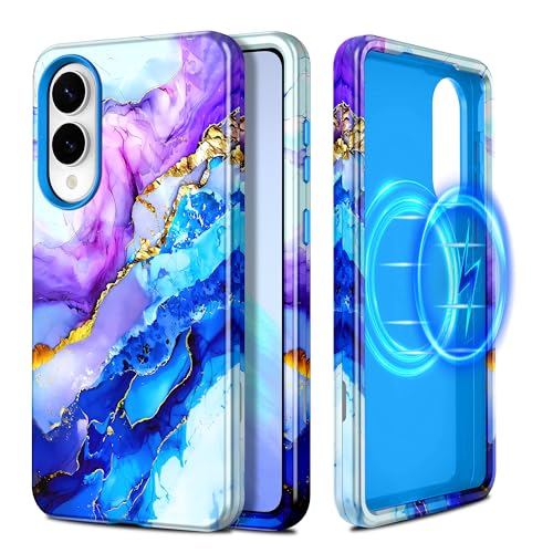 Casetego Schutzhülle für Galaxy S25 Edge, kompatibel mit MagSafe, [Falltest in Militärqualität], Rundumschutz, schlank, stoßfest, robust, Marmor-Schutzhülle für Samsung Galaxy S25 Edge 6,7 Zoll von Casetego