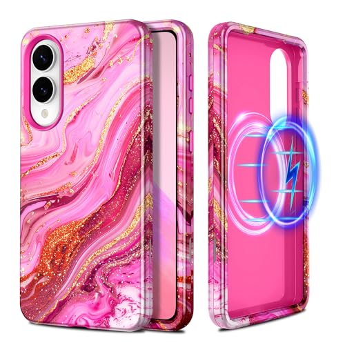 Casetego Schutzhülle für Galaxy S25 Edge, kompatibel mit MagSafe, [Falltest in Militärqualität] Ganzkörperschutz, schlank, stoßfest, robust, Marmor-Schutzhülle für Samsung Galaxy S25 Edge 6,7 Zoll von Casetego