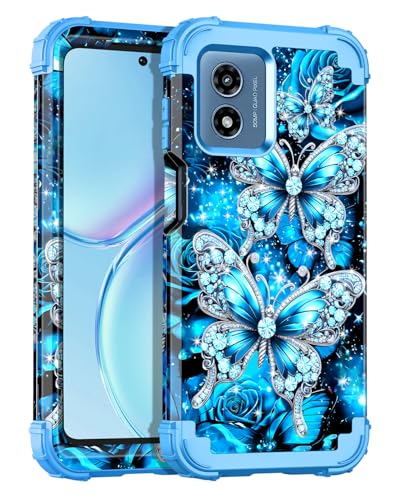 Casetego Schutzhülle für Moto G 5G 2024, leuchtet im Dunkeln, dreilagig, robust, stoßfest, vollständiger Schutz, robustes Hart-PC + weiches TPU-Stoßfänger, Hellblau Casetego Schutzhülle für Moto G 5G 2024, leuchtet im Dunkeln, dreilagig, robust, stoßfest, vollständiger Schutz, robustes Hart-PC + weiches TPU-Stoßfänger, Hellblau von Casetego