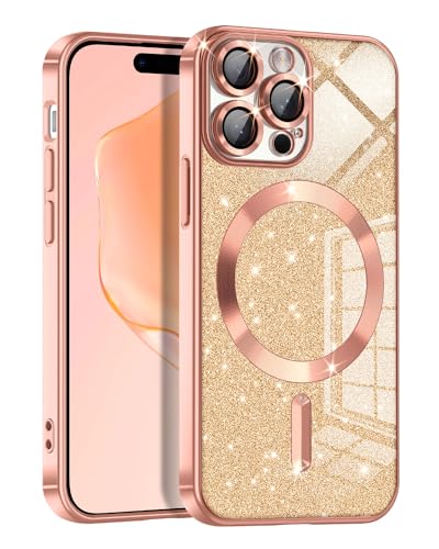 Casetego Schutzhülle für iPhone 15 Pro, kompatibel mit MagSafe, transparent, magnetisch, Glitzer, luxuriös, beschichtet, weicher TPU-Stoßdämpfer, vollständiger Kamera-Objektivschutz für Apple iPhone Casetego Schutzhülle für iPhone 15 Pro, kompatibel mit MagSafe, transparent, magnetisch, Glitzer, luxuriös, beschichtet, weicher TPU-Stoßdämpfer, vollständiger Kamera-Objektivschutz für Apple iPhone von Casetego