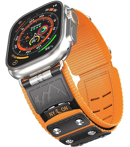 Caseultra Sport Nylon Armband Kompatibel für Apple Watch Armband Series 9/8/7(41mm),Series 6/5/4/SE(40mm),Series 3/2/1(38mm),Rugged UltraWide iWatch Armband für Männer,Orange von Caseultra