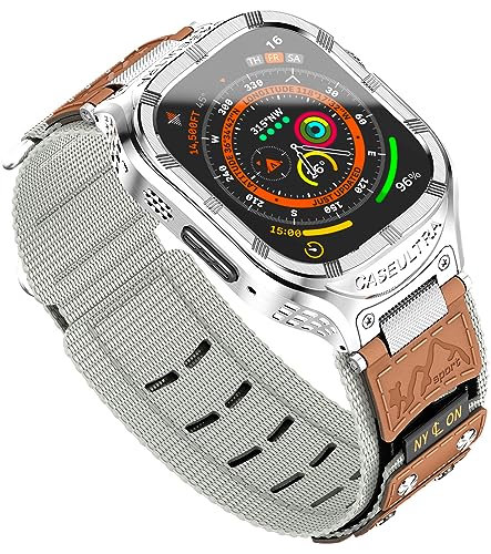 Caseultra Sport Nylon Armband Kompatibel für für Apple Watch Ultra 1/2 Armband (49mm),Robustes Ersatzarmband für UltraWide iWatch ultra 1/2 Armband für Männer,Green von Caseultra