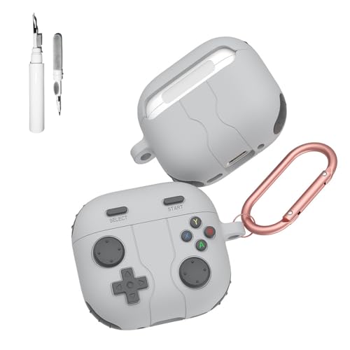 Casevita 3-in-1-Schutzhülle, kompatibel mit AirPods 4 (2024), mit Schlüsselanhänger und Reinigungsset, 3D-Anime-Design, weiches Silikon, Spiel-Cartoon-Hülle, Schutzhülle für Damen und Herren von Casevita