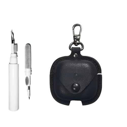 [3 in 1] Casevita Lederhülle kompatibel mit AirPods 4 mit Schlüsselanhänger, weiche PU-stoßfeste Schutzhülle mit Reinigungsstift, kompatibel mit AirPods 4 mit aktiver Geräuschunterdrückung von Casevita