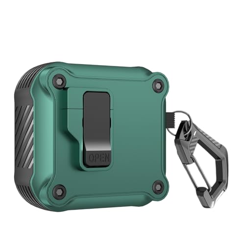 Casevita Lock Case Kompatibel mit AirPods 4 mit aktiver Geräuschunterdrückung mit Schlüsselanhänger, Armor Rugged Shockproof Schutzhülle Kompatibel mit AirPods 4 von Casevita